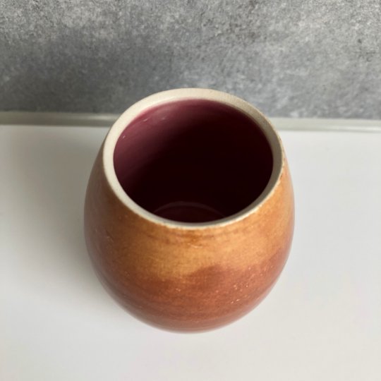 Brun/lyserød mini vase